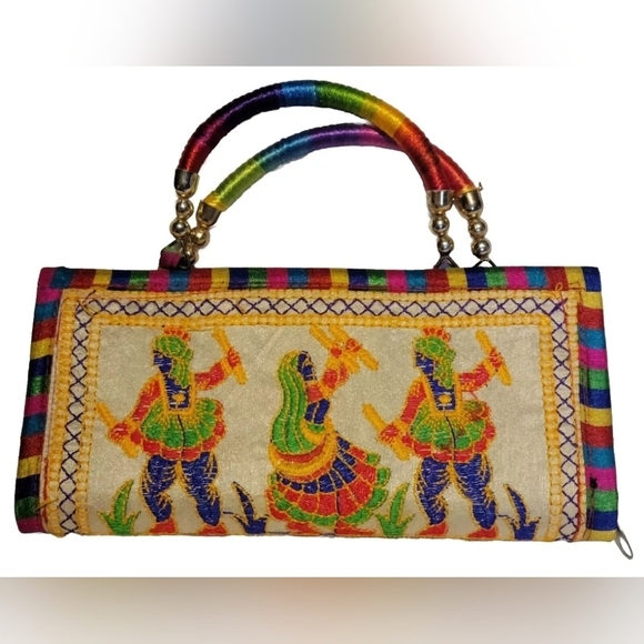 Native American Indian Handmade Multicolor Embroidered Women's Wallet 9.5x4.5 - Picture 1 of 13